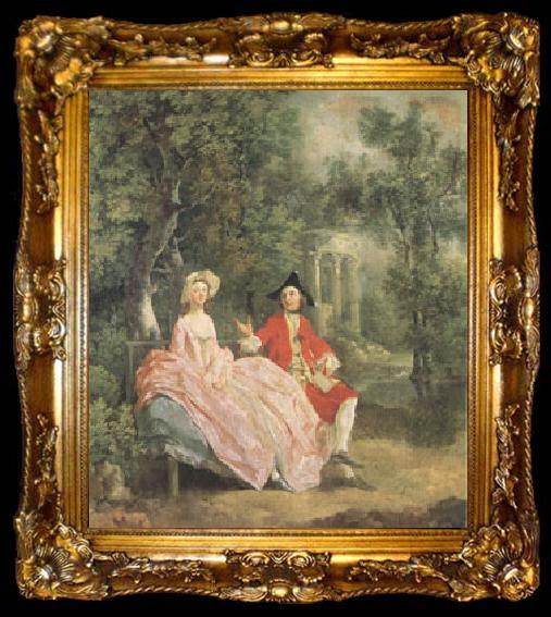 framed  Thomas Gainsborough Conversation in a Park(perhaps the Artist and His Wife) (mk05), ta009-2